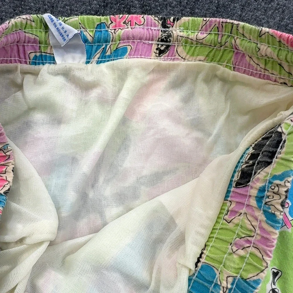 Vintage Club Arena Swim Shorts Mens M Multicolor‎ Cotton Abstract Tropical Surf